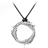 Spiel Schmuck Skyrim Old Man Scroll Drache Antik Silber Runde Anhänger Halskette Herren Damen Halskette Cosplay Geschenk