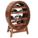 Deuba Weinregal Holz für 12 Flaschen Weinfass Design Höhe 90cm Weinständer Flaschenregal Fass Flaschenständer Vintag
