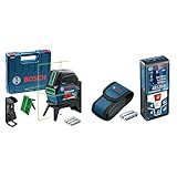 Bosch Professional Crossline-Laser GCL 2-15 G (GCL 2-15 G; RM 1 Professional; 3x 1,5 V LR6-Batterien; Laserzielplatte; Gehäuse (+ L-Boxx-Ready); Benutzerhandbuch) & Laser Entfernungsmesser GLM 50 C