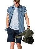 Jack Wolfskin Herren Schnelltrocknendes Outdoor Hemd Kurzarm EL DORADO SHIRT MEN, night blue checks, XXXL, 1401053-7630007