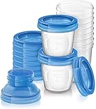 Philips AVENT SCF618/10 Aufbewahrungssystem für Muttermilch, Becher inklusive Deckel, Adap