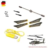 SYMA Ersatzteile-Set Crash-Kit Apache S109, S109G, RC Ferngesteuerter Hubschrauber, Modellbau, Helikopter, Rotorblätter, USB-Ladekabel, Connect-Buckle UVM