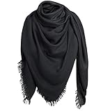 Alleza Damen Halstuch Schultertuch Schal Scarf Stola Quadratischer Deckenschal mit Fransen 140 * 140