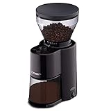 Cloer 7520 Elektrische Kaffeemühle mit Kegelmahlwerk aus Edelstahl, Stiftung Warentest gut, 2-12 Tassen, 300 g Kaffeebohnen, 150 W, verstellbarer Mahlgrad, Kunststoff, Schw