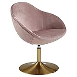 FineBuy Loungesessel SIRAN 70 x 79 x 70 cm Design Drehstuhl Rosa | Clubsessel Polsterstuhl mit Armlehne | Drehsessel Cocktailsessel Lounge | Barsessel Besucherstuhl | Sessel mit Stoffbezug