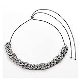 JIAQ Kristall kubanische Kette einstellbar Lange Halskette Chokers Modeschmuck for Frauen Clavicle Halskette Party Charme Zubehör (Metal Color : XL1514)