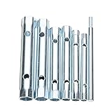 SSXPNJALQ HOT Metrischer Rohrsteckschlüsselsatz, 6–22 mm, Rohrsteckschlüssel-Set, Zündkerzenschlüssel, passend für Automobil-Reparatur, Stahl, doppelseitig, 10 Stück