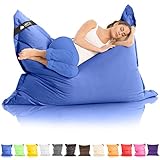 Original LAZY BAG Indoor & Outdoor Sitzsack XXL 400L Riesensitzsack Sitzkissen Sessel für Kinder & Erwachsene 180x140cm (Blau)