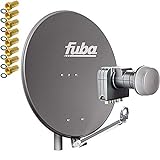 Fuba DAL 804 A Sat Satelliten Anlage Alu Anthrazit Schüssel Quad LNB DEK 417 4 Teilnehmer HDTV 4K 3D kompatib