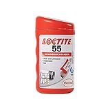 LOCTITE 55, Gewindedichtfaden für schnelle Dichtung, Gewindedichtung für Rohrgewinde und Anschlussstücke, für Gewinde aus Metall und Kunststoff, 1x160