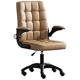 THSJ Computer Stuhl Bürostuhl Drehstuhl mit hoher Rückenlehne und Naturlatexkissen aus PU-Leder, ergonomischer Schreibtischstuhl Executive Chair Verstellbarer Comp
