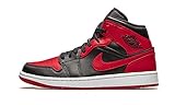 Nike Air Jordan 1 Mid Banned für Herren, 554724 074, Schwarz/Rot/Weiß, Mehrfarbig - Black Gym Rot Weiß - Größe: 42 EU