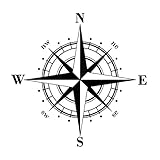 greestick Aufkleber Kompass 15x15cm schwarz by Sticker Windrose Kompassrose Wanderlust Decal Viny