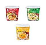 Pamai Pai® XL Set: 3 x 1kg Cock Curry Paste Gelb - Grün - Rot Thai rote gelbe grü