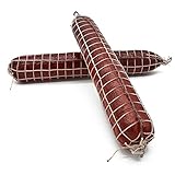 2 Salami Attrappen Set 45 cm Deko Lebensmittelattrappe Wurst im Netz Requisite Fake Fleisch Metzger Fleischerei originalg