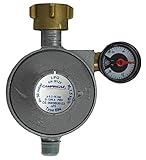 Campingaz Universal Sicherheitsregler 50 mbar mit Manometer und Ablassventil, Blau, 15 x 5 x 5