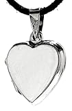 Kiss of Leather Herz Medaillon aus 925 Sterling Silber mit Silberkette 41-66