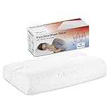 Kopfkissen 40x80 HADAR Wave, höhenverstellbar, ergonomisches HWS Nackenstützkissen aus Visco-Schaum mit Klima-Bezug, Nacken-Kissen für Seitenschläfer & Rückenschläfer, passt exakt in 40 x 80 cm Bezug