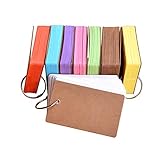8 Farben Leere Papier Karte,400 Stück Merkzettel,Karteikarten,Mini-Notizbuch aus Kraftpapier,Kraft Wortkarte,Leere Leere Flash-Karten,Flash-Karte mit Binderingen Kleine Karte Paar Diy