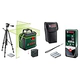 Bosch Kreuzlinienlaser AdvancedLevel 360 Set (Horizontale 360°-Laserlinie, grüner Laser, 4x AA-Batterien) & Laser Entfernungsmesser PLR 50 C (0,05 – 50 m)