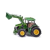siku 6792, John Deere 7310R Traktor mit Frontlader, Grün, Metall/Kunststoff, 1:32, Ferngesteuert, Steuerung mit App via Bluetooth, Ohne F