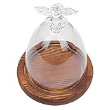 Tomaibaby Mini- Kuchen Plattenhalter mit Einzelnen Kleinen Kuchen Domdeckel Stehen Keepsakes Dekorativen Klarglas Cloche Glockengefß Tischvitrine Angel Mittelkuppel fü