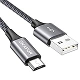 ZKAPOR Micro USB Kabel, [2M/6.6FT] 3A Nylon Micro USB Ladekabel und Datenkabel Android Schnellladekabel für Samsung S7/ S6/ J7/ Note 5, Huawei,Wiko, Nexus, Motorola, Nokia, Kindle-G