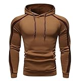 IFOUNDYOU Drawstring Hoodies Patchwork Herren Kapuzenpullover Männer Sweatshirt Herbst Hoodies Casual Volltonfarbe Lang