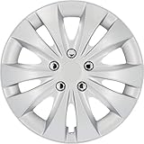 CARTREND 70277 Radzierblenden-Set Storm, 14 Zoll, 4 Stück, Silber mit Chrommuttern, Radkappen mit Metallic-Hochglanzlackierung