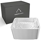 ANDRADO XL - Tropfschalen Set [60 x 2100 ml] - 32 x 22 cm - 2100ml Grillschale - rechteckige Grill-Aluschalen - große Grillschalen für den Gasgrill oder O