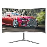 AXUN 24-Zoll-Computermonitor mit gebogener Oberfläche, Externer Full-HD-LCD-Monitor, An der Wand befestigter externer Spielbildschirm mit großem Betrachtungswinkel von 178°, 1920 x 1080p Hig