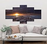 KJHKH Leinwand Drucke 5 Teilig Poster Leinwand schöner Meerblick Kunstdruck Modern Wand Aufhängen Hd Panel Leinwanddrucke 5 Stück Leinwand Bilder Moderne Wandbilder XXL