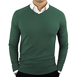 QWERD Herren Strickpullover Feinstrick Pullover mit V-Ausschnitt Langarmshirt Herren Langarm V-Ausschnitt Sweater Herbst Winter Basic Strickpullover Regular fit Baumwolle Sweatshirt Pulli S