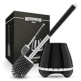 MEISTERFAKTUR WC Bürste schwarz - Atmungsaktive Halterung - Ideale Klobürste schwarz für effektive Reinigung - Toilettenbürste schwarz mit antibakterieller Wirkung