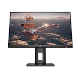 HP X24ih Gaming Monitor - 24 Zoll Bildschirm, Full HD IPS Display, 144Hz, AMD FreeSync Premium, HDMI, DisplayPort, 1ms Reaktionszeit, VESA Mount 100 x 100mm, 99% sRGB, höhenverstellbar) schw