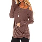 Caixunkun Damen Blusen Langarm Tunika 54 Blusen Für Oberteile Jugendliche Mädchen Hemdblusen Blau Frauen Tops Sommer Blusenshirt Tunika Batik Blusenkragen Einsatz Oberteile Schwarz Hemd(Brown, XL)