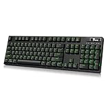 FUHLEN G902S Mechanische Gaming Tastatur 104 Keys Cherry MX Rote Schalter Grüne Hintergrundbeleuchtung(Schwarz)