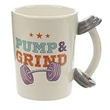 Close Up XL 3D Tasse Pump & Grind mit Hantel - außergewöhnlicher lustiger Kaffeebecher für Männer, Frauen und Fitness-G