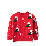 CHIACJYRSEDK FrüHling Sweatshirt Jungen Lange ÄRmel Shirt Kinder Rundhalsausschnitt Weihnachten Cartoon Gedruckt Outdoor-Sweatshirt 1-7J