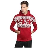 Weihnachtsdruck Kostüm Herren Weihnachtspullover Weihnachtspullover Mit Renntier Schneeflocke Weihnachtspulli Casual Kapuzenpullover Christmas Kleidung Kapuzenpulli Strickpullover Christmas Sw