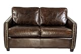 Loungesofa Rust 2-Sitzer Vintage-Leder Echtleder Sofa Couch Vintage Cigar, Dunkelb