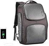 SMSOM Solarbetriebener Rucksack-Reise-Laptop-Rucksack, Business-Anti-Diebstahl dünn dauerhafter Laptops-Rucksack mit USB-Ladeöffnungen, wasserabweisende College-Schule Computer-Tasche Geschenke für M