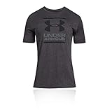 Under Armour UA GL Foundation Short Sleeve Tee, atmungsaktives Sportshirt, kurzärmliges und komfortables Funktionsshirt mit loser Passform Herren, Grau (Charcoal Medium Heather / Graphite / Black) , L