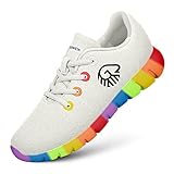 GIESSWEIN Merino Runners Pride M - Atmungsaktive Sneaker aus Merino Wool 3D Stretch, Leichte Freizeit Schuhe mit Wechsel-Fußbett, Sommerschuhe aus Merinow