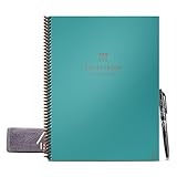 Rocketbook Wiederverwendbarer Alltagsplaner – täglicher, wöchentlicher, monatlicher Planer mit Pilot-Fixion-Stift und Mikrofasertuch im Lieferumfang enthalten – blaugrüne Hülle, Briefgröß
