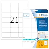 HERMA 8838 Adressaufkleber für Inkjet Drucker DIN A4, 32er Set (63,5 x 38,1 mm, 800 Blatt, Papier, matt) selbstklebend, bedruckbar, permanent haftende Adress-Etiketten, 16.800 Klebeetiketten, weiß