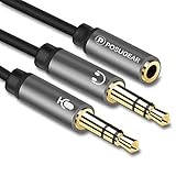 POSUGEAR Audio Y Splitter Adapter, 3.5mm Buchse auf Doppel 3.5mm Klinkenstecker (Headset und Mikrofon) Audio Splitter Kabel Kopfhörer für Headset/Desktop/Laptop…