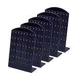 PandaHall Elite 5 Stück 48 Löcher Schwarz Ohrring Halter Veranstalter Ohrring Ständer Display L-Form Ohrringe Ohrstecker Schmuck Zeigen Kunststoff Display S