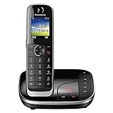 Panasonic KX-TGJ320GB Familien-Telefon mit Anrufbeantworter (schnurloses Telefon, strahlungsarm, Anrufschutz, DECT Basisstation, Freisprechen) schw