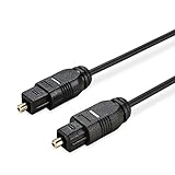 ecabo 5m Toslink-Kabel 4,0mm – Optisches Digital Audio Kabel – Toslink Stecker – schwarz – vergoldete Kontakte – LWL-Kabel – Lichtwellenleiter – für Fernseher, PC, R